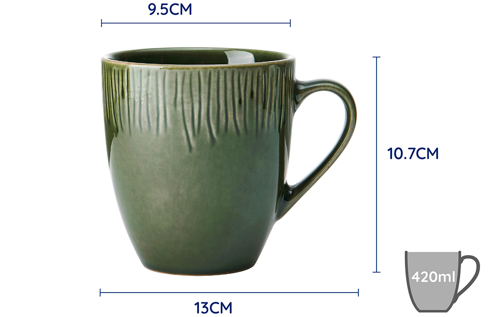 Sada hrnků Mikasa Jardin 4 ks, zelené detajl